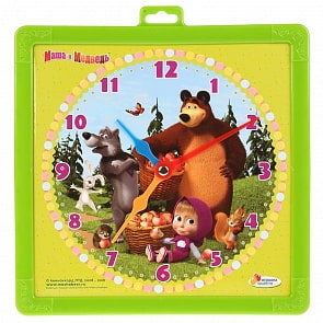 Доска для рисования - Маша и Медведь, часы, фломастер (Играем вместе, B1659814-MB)