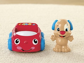 Щенок с машинкой серии Смейся и учись (Fisher Price, Mattel, BMC97)
