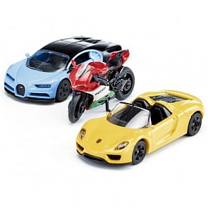 Набор спорткаров и мотоцикл (Siku, 6313)