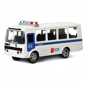 Инерционная машина металлическая ПАЗ 3205 -Полиция, свет, звук 1:43 (Технопарк, CT11-257-5sim)