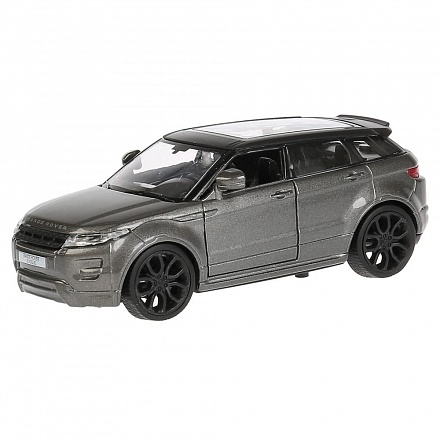 Машина металлическая Land Rover Range Rover Evoque, серебристая, 12,5 см, открываются двери, инерционная 
