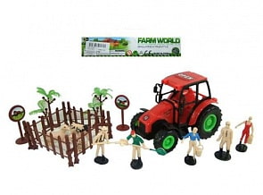 Инерционный трактор с аксессуарами, 18 предметов (Junfa, 8719B-6)