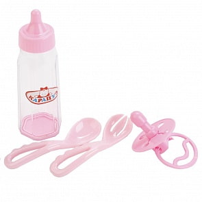 Набор для пупса 4 предмета: соска, бутылочка, ложечки (Карпауз, B1515003-RU)