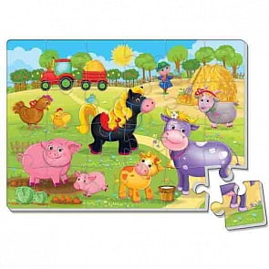 Мягкие пазлы – Ферма, А4, 24 элемента (Vladi Toys, VT1102-14)