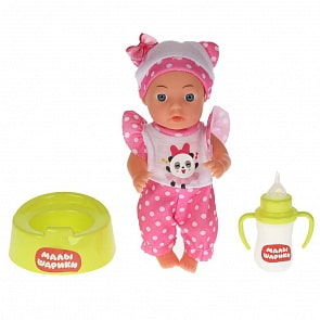 Кукла Пандочка 15 см Малышарики Пандочка 15 см пьет писает горшок бутылочка (Карапуз, Y15BB-PANDA)