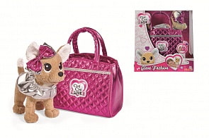 Плюшевая собачка Chi-Chi love - Гламур с розовой сумочкой и бантом, 20 см (Simba, 5893125129)