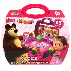 Касса из серии Маша и Медведь с набором продуктов, 23 предмета (Играем вместе, B1459675-R)