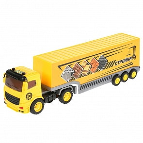 Инерционный тягач с прицепом – Стройка, 34,5 см, свет и звук (Технопарк, 1796072-R1)