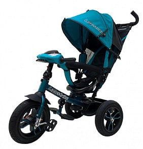 Велосипед 3-колесный Lexus trike аква, надувные колеса 12 и 10', светомузыка, поворотное сиденье, регулируемая спинка, задний тормоз (Lexus Trike, 970TSM2-N1210P-AQUA)