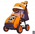 Санки-коляска Snow Galaxy City-1 - Панда на оранжевом, на больших колесах Eva, сумка, варежки  - миниатюра №17