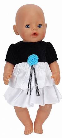 Одежда для кукол: платье черно-белое 
