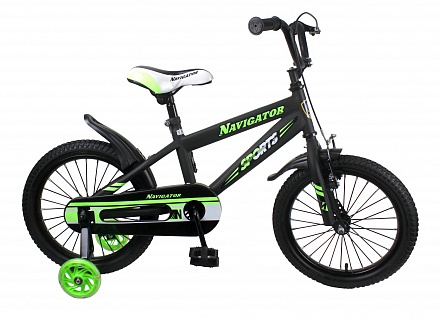 Детский велосипед Sport I, колеса 16 дюймов, светящиеся страховочные колеса 