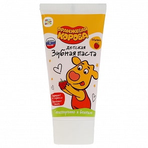 Зубная паста для детей Оранжевая корова со вкусом малины 50 гр (Милая леди, 51252-ORK)