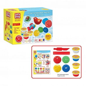 Набор для лепки ТМ Let's Play - Пластилиновое мыло – Животные, 19 см (Let's Play , 36476)