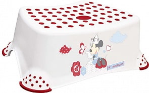 Подставка - ступень с антискользящим покрытием - Минни, белая (Okt, 8445)