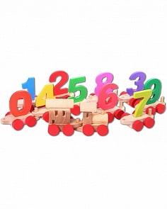 Деревянный паровозик с цифрами, в деревянном ящике (Paremo, PE817-6)