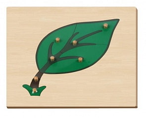 Развивающая игрушка пазл – Лист (Мир деревянных игрушек, Р87)
