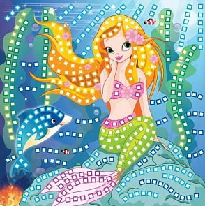 Мозаика - Русалочка, более 400 деталей, собираем по цветам (Funnivation, FM5013)