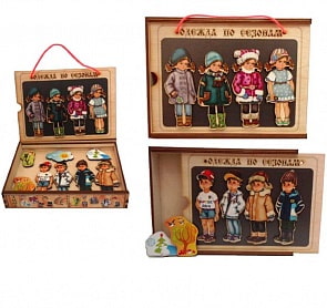 Игровой набор из дерева - Одежда по сезонам, на магнитах (ТД Бэмби, 7749)