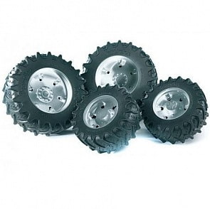 Bruder. Шины с серебристыми дисками для системы сдвоенных колёс (Bruder, 03-307)